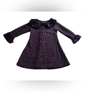 Blueberi Boulevard Purple Fancy Tweed Dress Coat Kids Size 4T